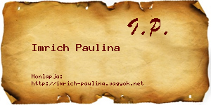 Imrich Paulina névjegykártya